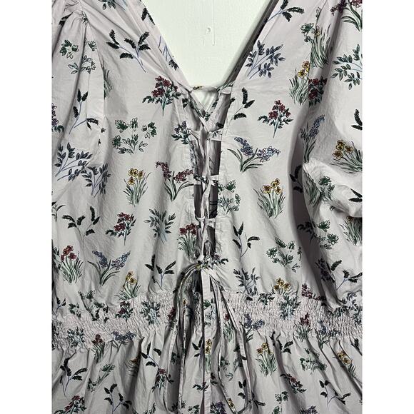 Adore Me Organic Cotton Maxine Smocked Waist Lace Up Back Midi Dress Women’s 3X - Picture 3 of 11